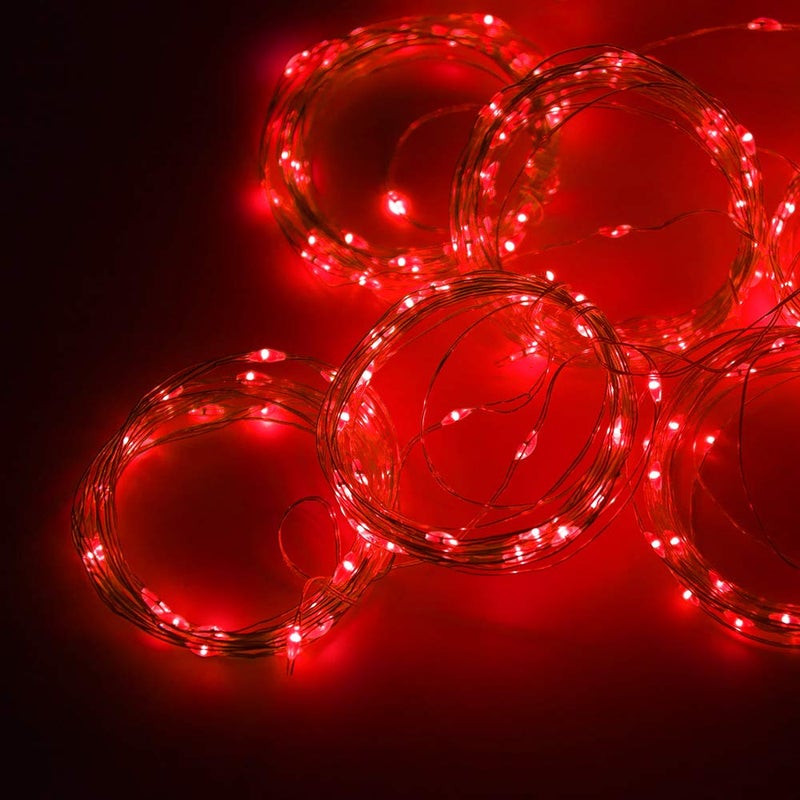 Vicila 300 LED Curtain Christmas String Lights, Backdrop Fairy Lights With Remote Control USB Power 8 Lighting Modes Window Red Lights for Bedroom, Home, Xmas, Valentines Day Decor - 9.8ft x 9.8ft - Image 4